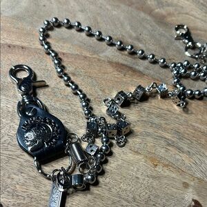 Silver Chain skull Wallet Accessory chain